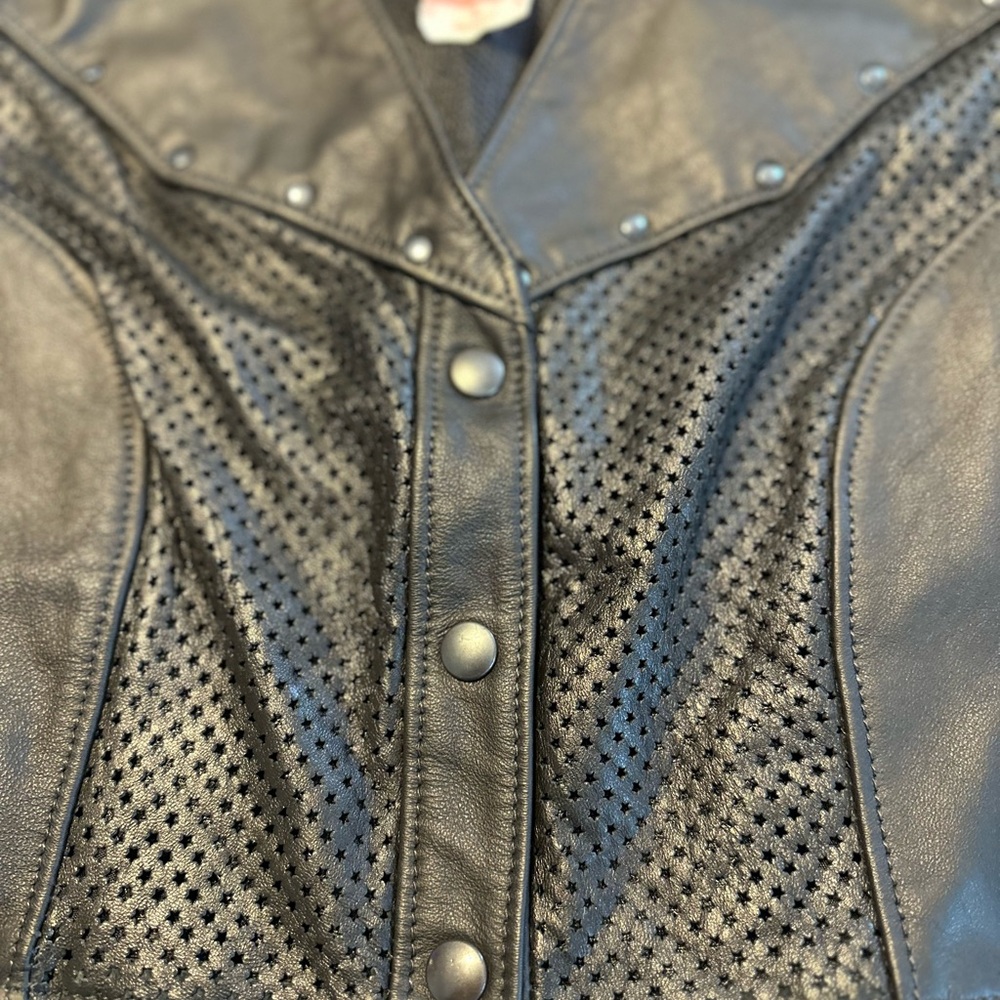 Leather Biker Vest 12 - Picture 3 of 8